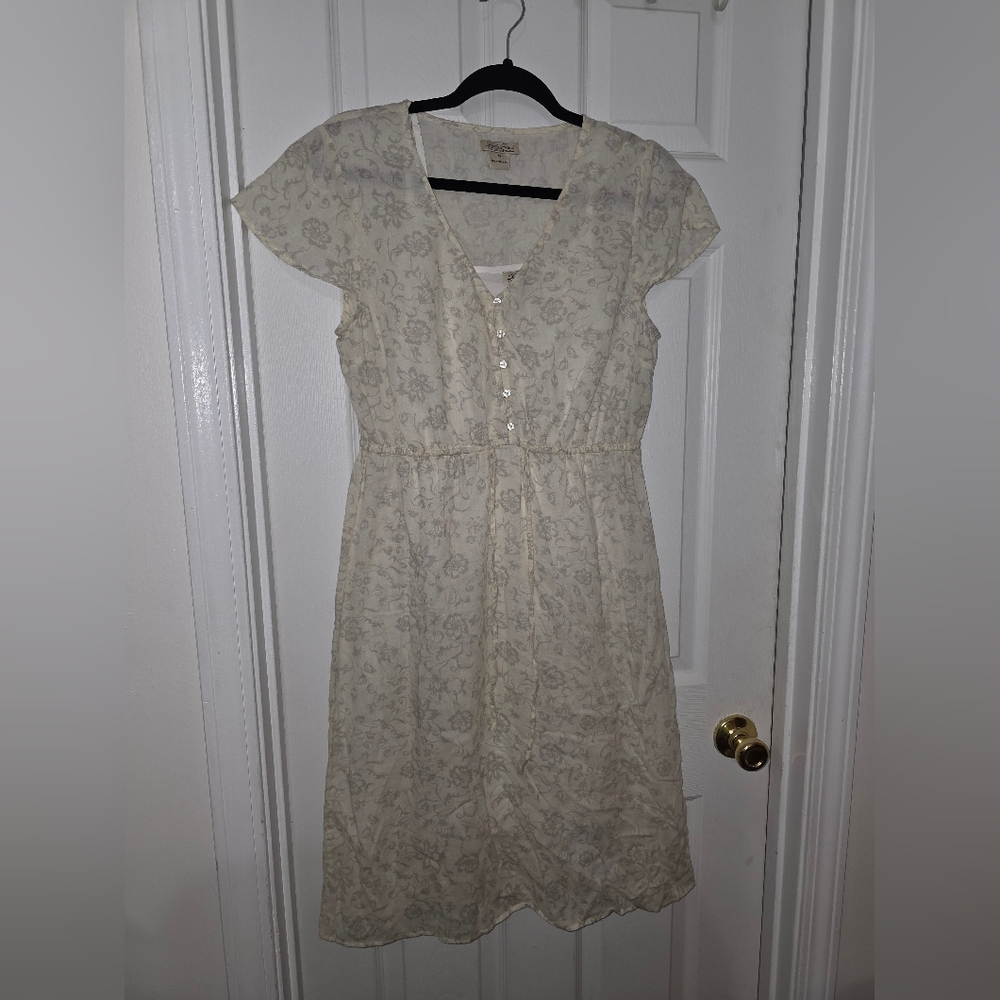 Lucky Brand Cream Floral Midi Dress